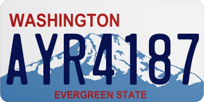 WA license plate AYR4187