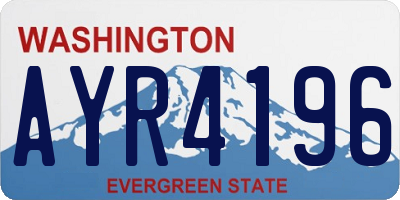 WA license plate AYR4196