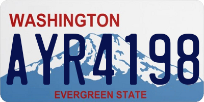 WA license plate AYR4198