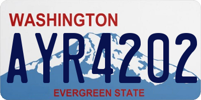 WA license plate AYR4202