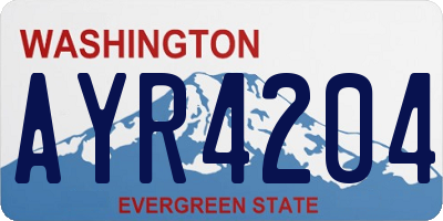 WA license plate AYR4204