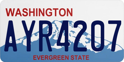 WA license plate AYR4207