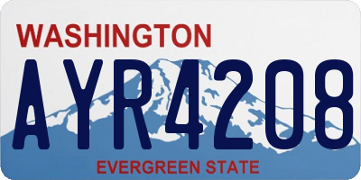 WA license plate AYR4208