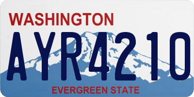 WA license plate AYR4210