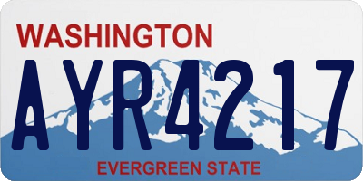 WA license plate AYR4217