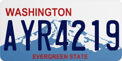 WA license plate AYR4219