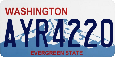WA license plate AYR4220
