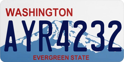 WA license plate AYR4232