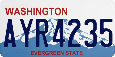 WA license plate AYR4235