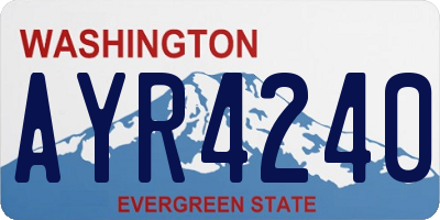 WA license plate AYR4240