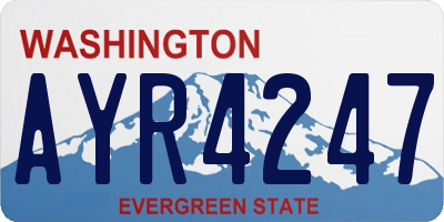WA license plate AYR4247