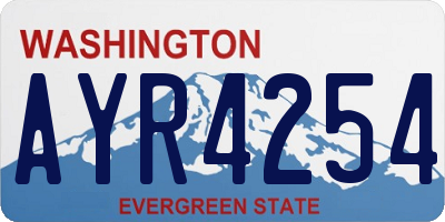 WA license plate AYR4254