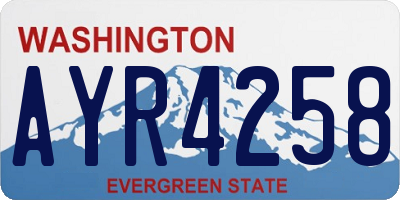 WA license plate AYR4258