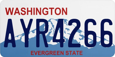 WA license plate AYR4266