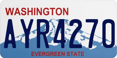 WA license plate AYR4270