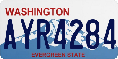 WA license plate AYR4284