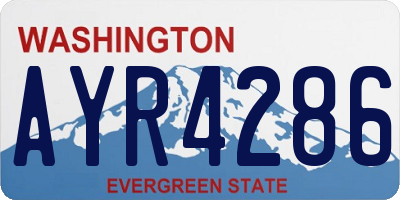 WA license plate AYR4286