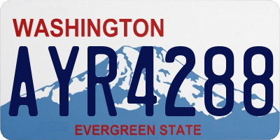 WA license plate AYR4288