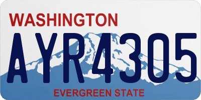 WA license plate AYR4305
