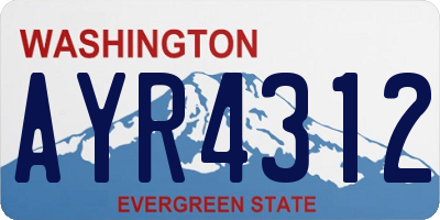 WA license plate AYR4312