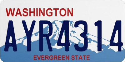 WA license plate AYR4314