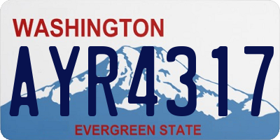 WA license plate AYR4317