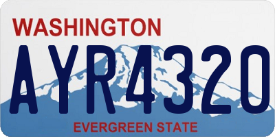 WA license plate AYR4320
