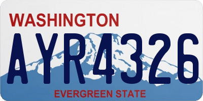 WA license plate AYR4326