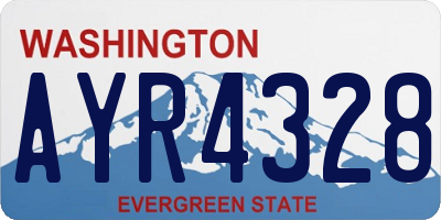 WA license plate AYR4328