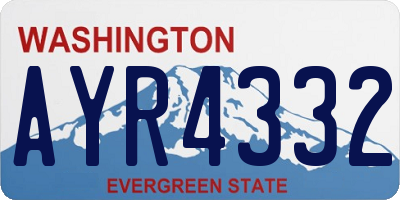 WA license plate AYR4332
