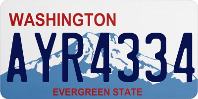 WA license plate AYR4334