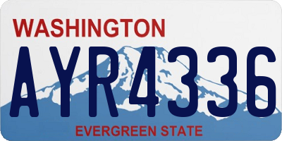 WA license plate AYR4336
