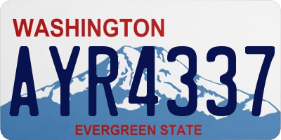 WA license plate AYR4337