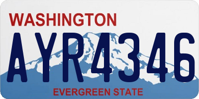 WA license plate AYR4346