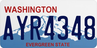 WA license plate AYR4348