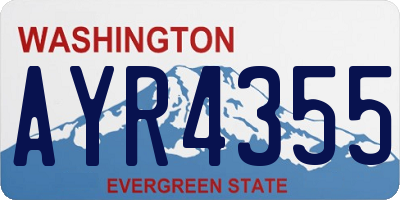 WA license plate AYR4355