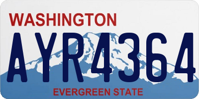 WA license plate AYR4364