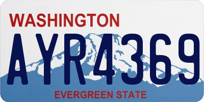 WA license plate AYR4369