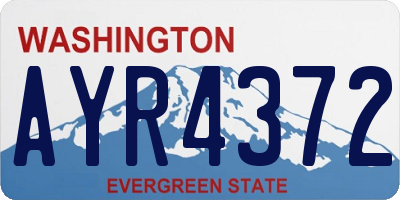 WA license plate AYR4372