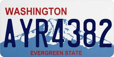 WA license plate AYR4382
