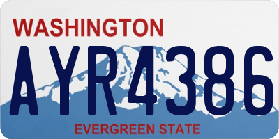 WA license plate AYR4386
