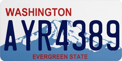 WA license plate AYR4389