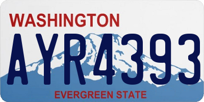 WA license plate AYR4393