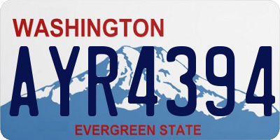 WA license plate AYR4394