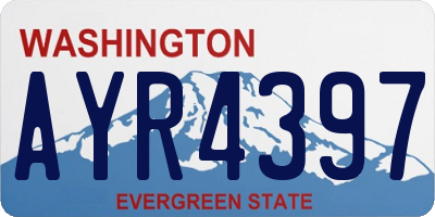 WA license plate AYR4397