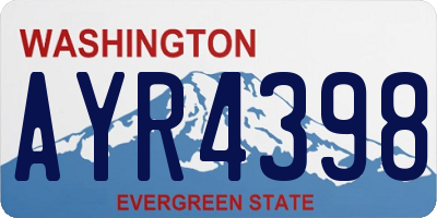 WA license plate AYR4398