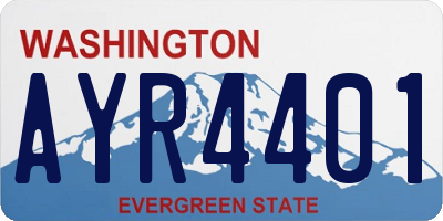 WA license plate AYR4401