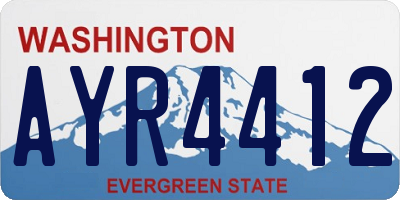 WA license plate AYR4412