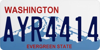 WA license plate AYR4414