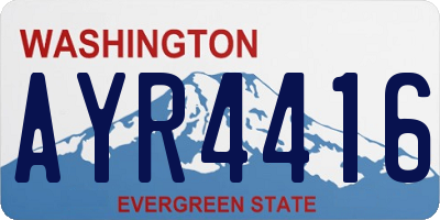 WA license plate AYR4416